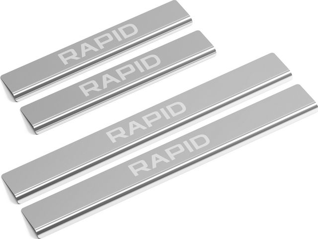 Накладки на пороги AutoMax для Skoda Rapid I 2013-2020. Артикул AMSKRAP01