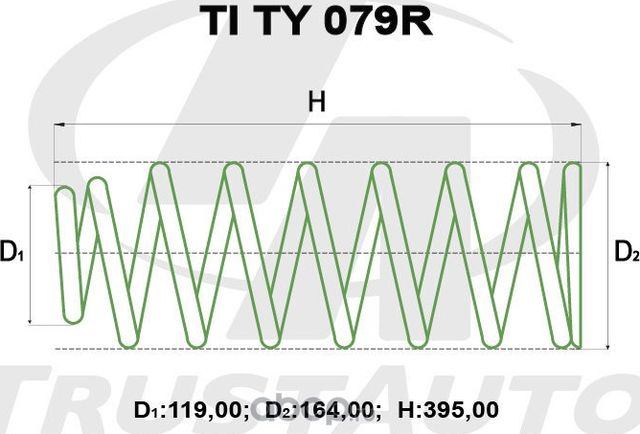 Пружина для лифтинга + 2 (50мм) () (Trustauto). Артикул TITY079R