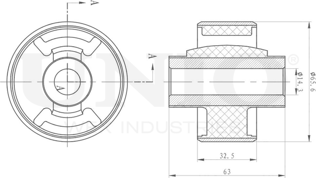 Сайлентблок рычага подвески (Unio). Артикул RMP-20138