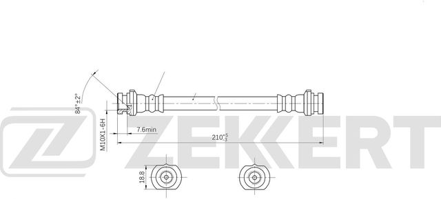 Тормозной шланг Zekkert задний внутренний для Nissan X-Trail T31 2007-2013. Артикул BS-9566