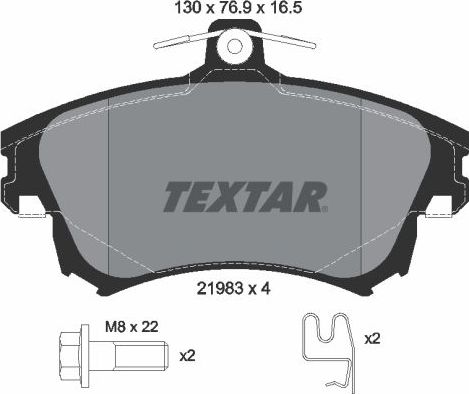 Тормозные колодки Textar Q+ передние для Smart Forfour I ((W454) 2005-2006. Артикул 2198304
