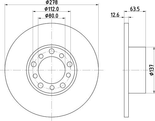 Тормозной диск Hella. Артикул 8DD 355 100-071