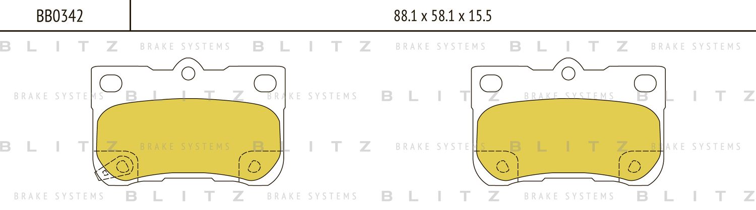 Колодки тормозные LEXUS GS300/GS430 05- задн. (Blitz) Blitz. Артикул BB0342