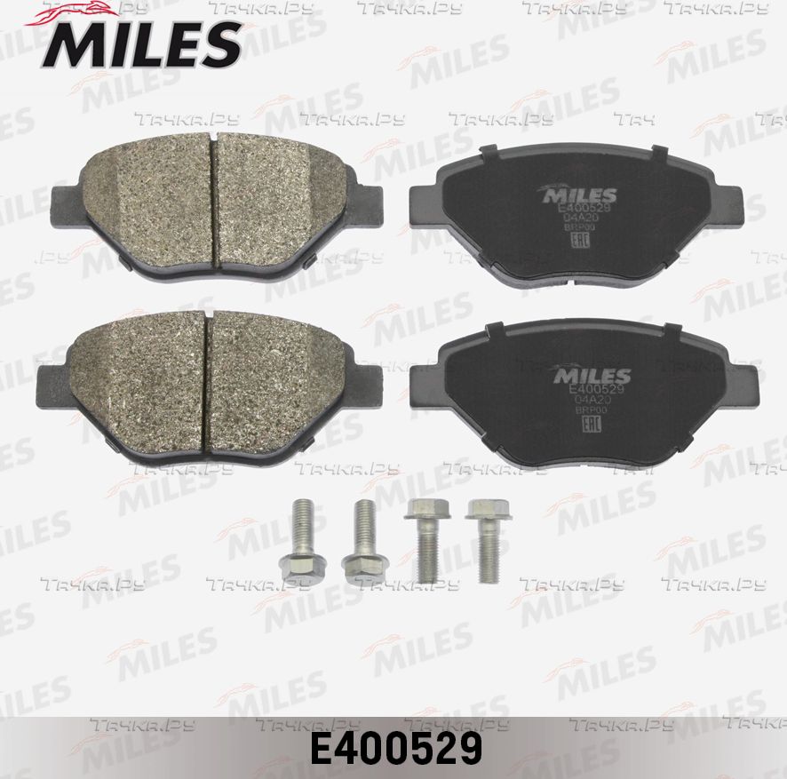 Тормозные колодки Miles (Low-Metallic) передние для Renault Megane II 2002-2009. Артикул E400529