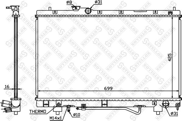 Радиатор охлаждения двигателя Stellox. Артикул 10-26385-SX