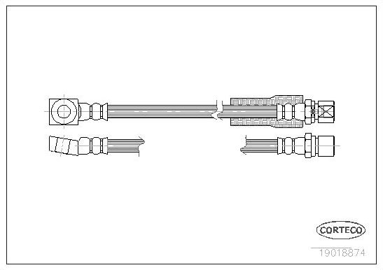 Тормозной шланг Corteco передний для Saab 9-3 II 2003-2015. Артикул 19018874