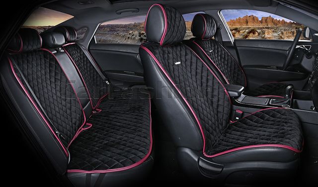 Накидки универсальные CarFashion California Plus для авто, цвет Черный/Красный/Красный. Артикул 22416