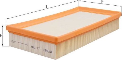 Воздушный фильтр Mahle-Knecht. Артикул LX 756