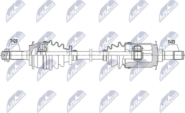 Полуось (привод в сборе, приводной вал) NTY задняя левая для Honda CR-V II 2001-2007. Артикул NPW-HD-077