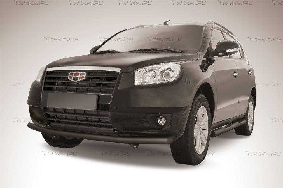 Защита Slitkoff переднего бампера d57 для Geely Emgrand X7 2011-2016 Черная. Артикул GEX705B