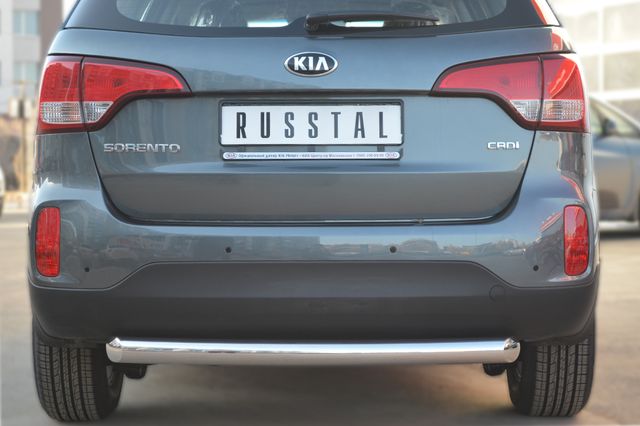 Защита RusStal заднего бампера d76 (дуга) для Kia Sorento II рестайлинг 2012-2026. Артикул KIZ-001271