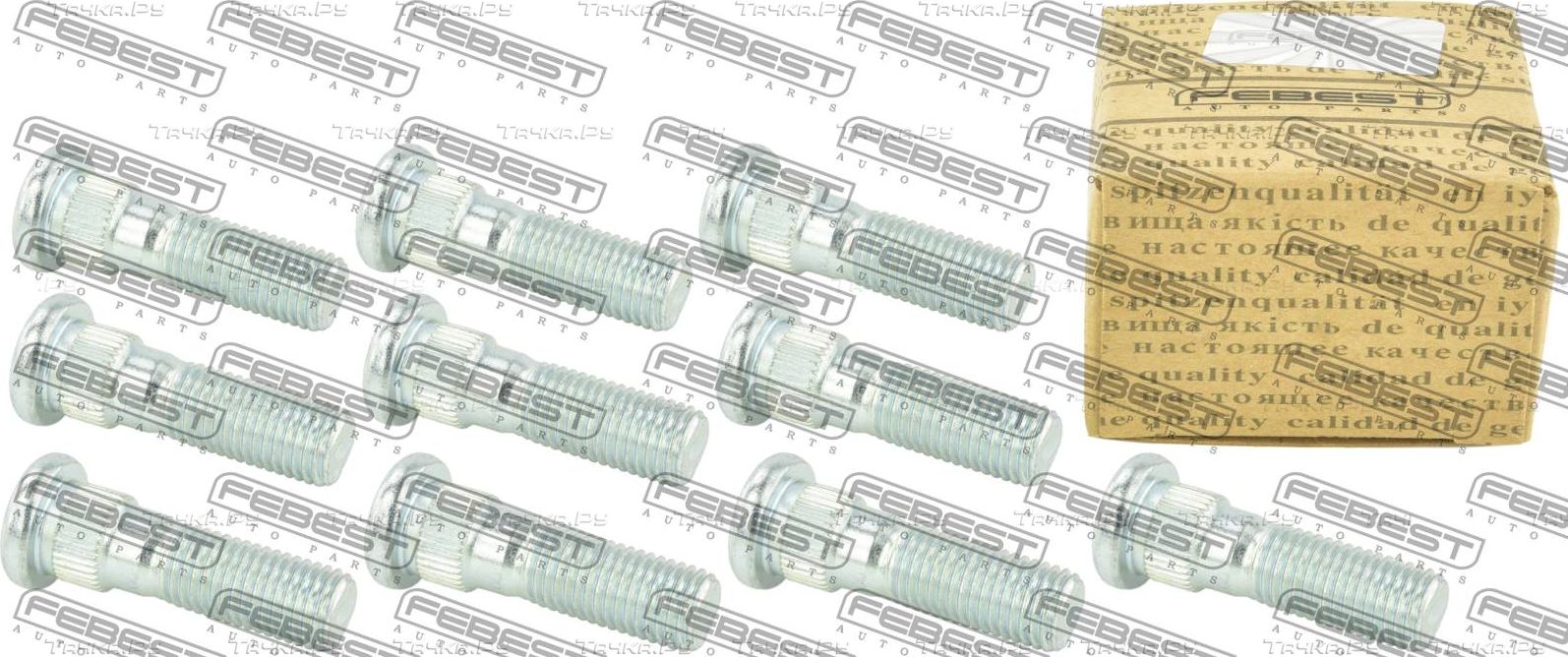 Шпилька колеса (болт ступицы) Febest для Mitsubishi L200 II 1986-1996. Артикул 0484-002-PCS10
