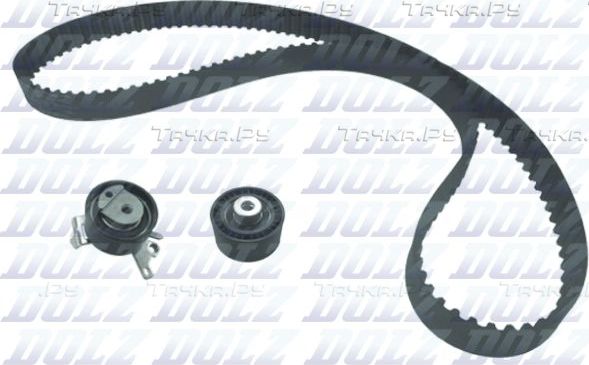 Ремень ГРМ с роликами (комплект) Dolz для Peugeot 206 1999-2007. Артикул SKD056