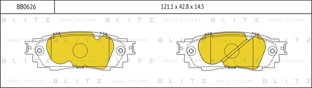 Колодки тормозные дисковые задние (Blitz). Артикул BB0626