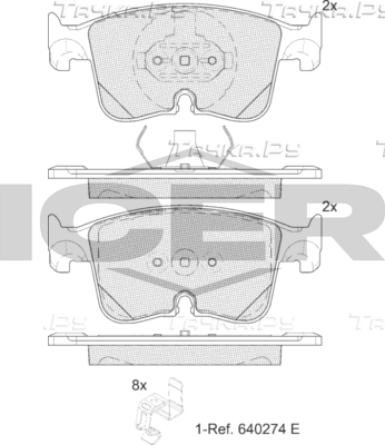 Тормозные колодки Icer для Volkswagen Golf VIII 2019-2026. Артикул 182487