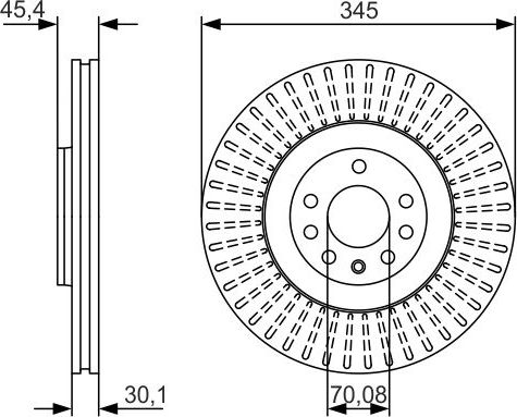 Тормозной диск Bosch передний для Saab 9-3 II 2002-2012. Артикул 0 986 479 A24