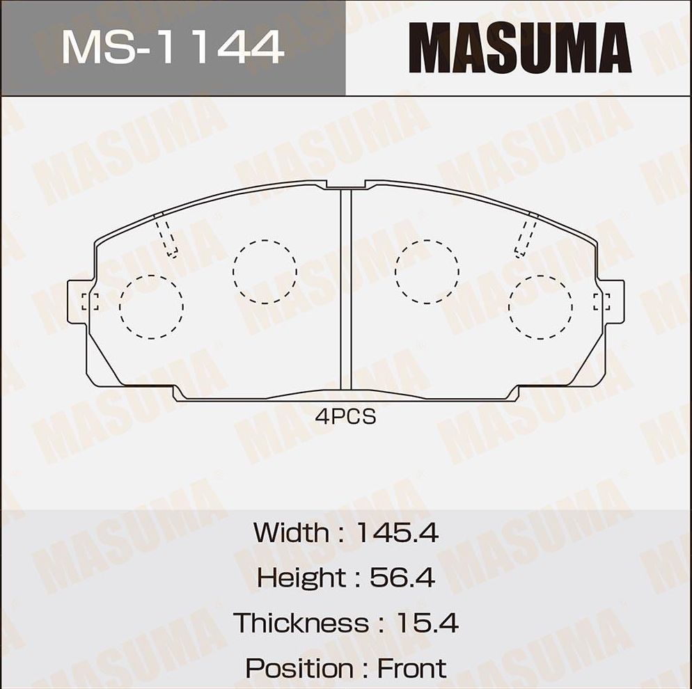 Тормозные колодки Masuma. Артикул MS-1144