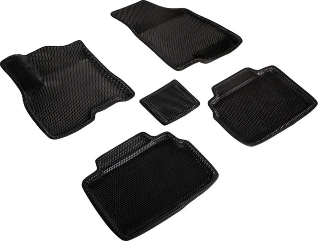 Коврики Seintex 3D EVA Соты для салона Chery Tiggo 8 Pro Max 2022-2026 ЧЕРНЫЕ. Артикул 98569