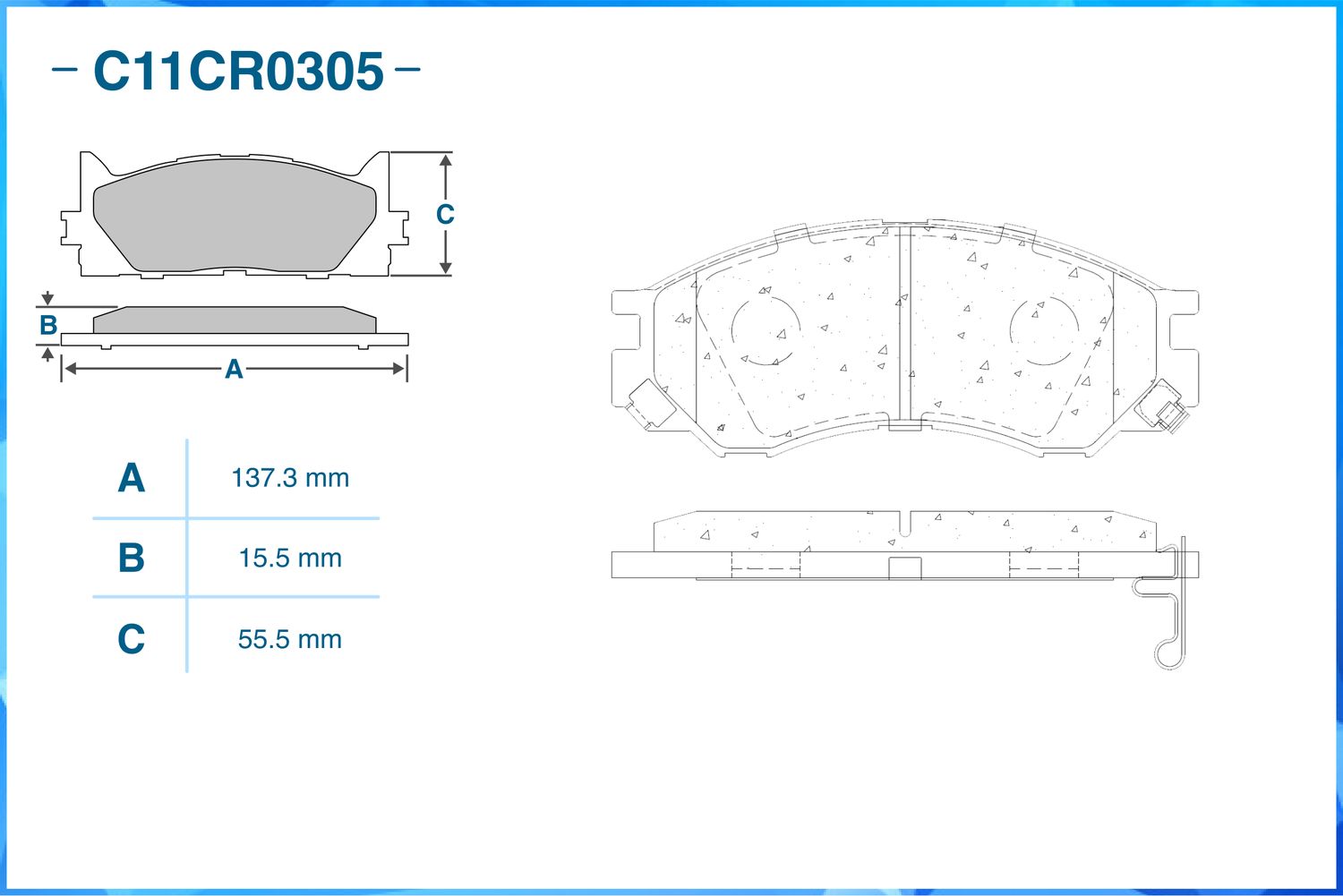 Тормзные колодки передние (Cworks). Артикул C11CR0305