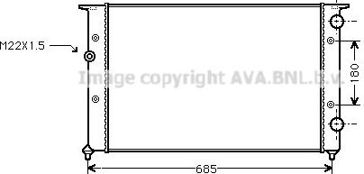 Радиатор охлаждения двигателя AVA. Артикул VNA2102