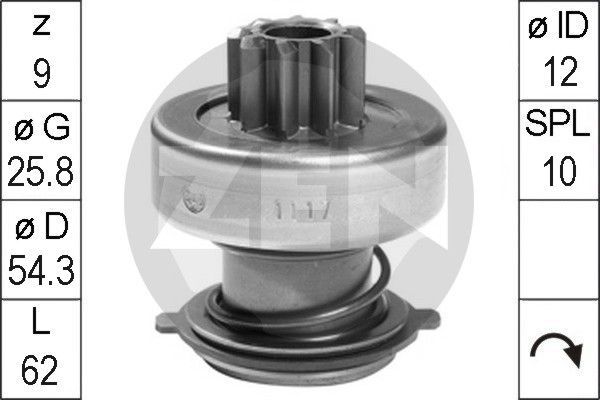 Бендикс стартера Era для Citroen C25 1992-1994. Артикул ZN1117