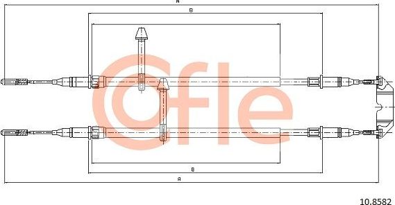 Трос ручника (тросик ручного тормоза) Cofle задний правый/левый для Saab 9-5 I 1997-2009. Артикул 10.8582