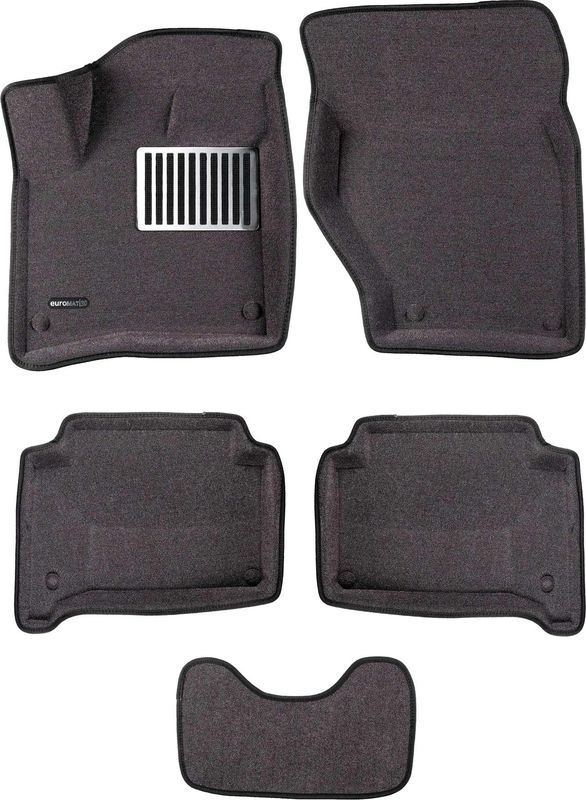 Коврики текстильные Euromat 3D Lux для салона Audi Q7 I 2005-2014 Темно-серые. Артикул EM3D-001105G