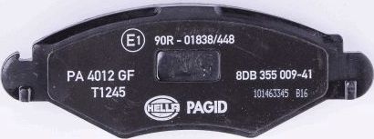 Тормозные колодки Hella. Артикул 8DB 355 009-411