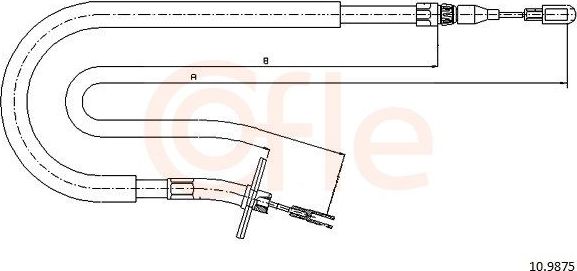 Трос ручника (тросик ручного тормоза) Cofle. Артикул 10.9875