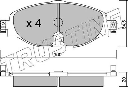 Тормозные колодки Trusting. Артикул 966.0