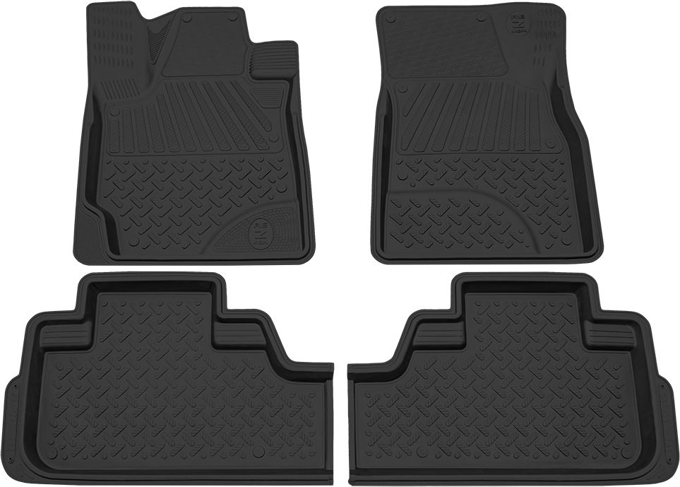 Коврики Rezkon резиновые для салона Toyota Highlander III 2014-2026. Артикул 1034020200