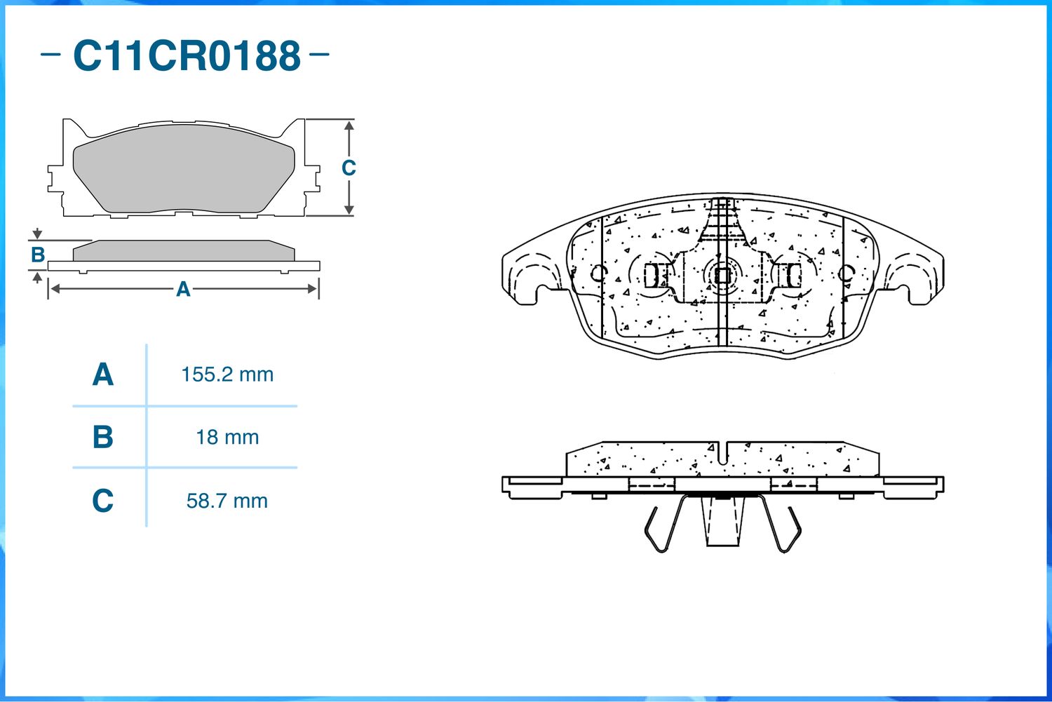 Колодки тормозные передние (Low Metallic) (Cworks). Артикул C11CR0188