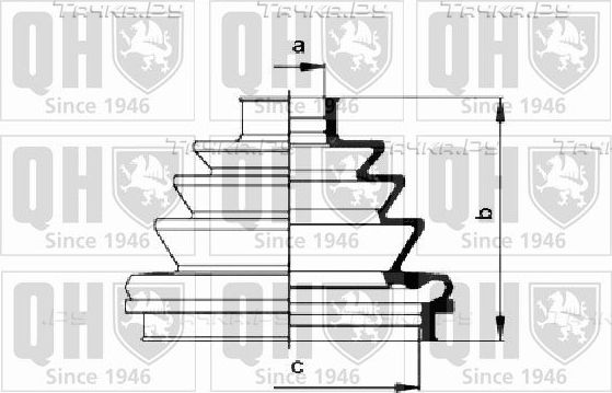 Пыльник ШРУСа наружный Quinton Hazell (резина) для Opel Kadett D 1981-1984. Артикул QJB215