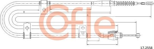 Трос ручника (тросик ручного тормоза) Cofle. Артикул 92.17.2558