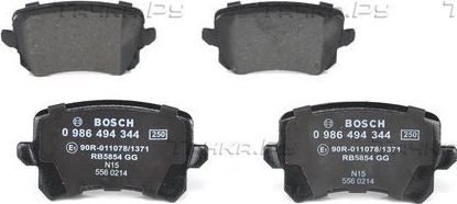 Тормозные колодки Bosch (Low-Metallic) задние для Audi Q3 I (8U) 2011-2014. Артикул 0 986 494 344