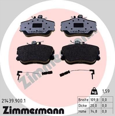Тормозные колодки Zimmermann rd:z. Артикул 21439.900.1