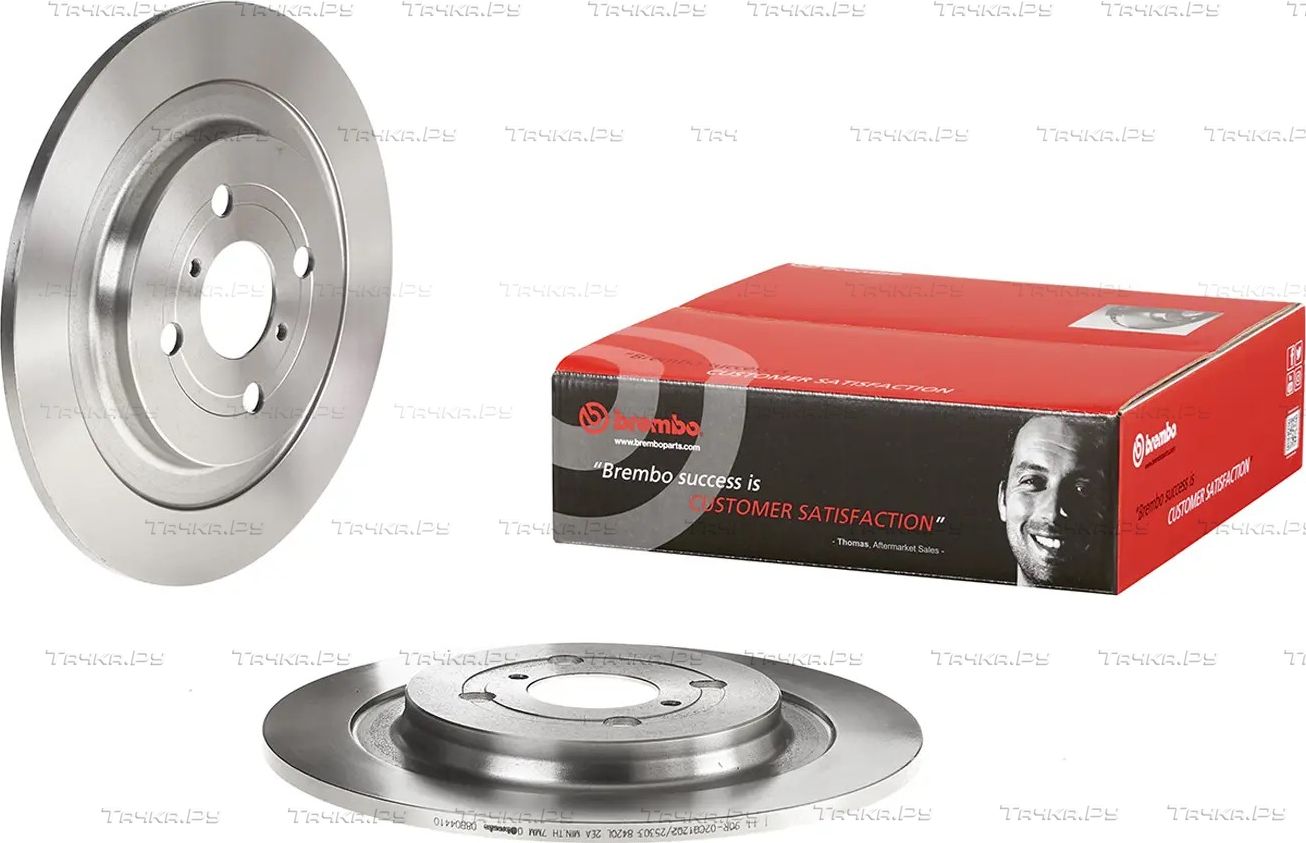Тормозной диск Brembo PRIME LINE задний для Toyota Yaris XP150 2018-2017. Артикул 08.B044.10