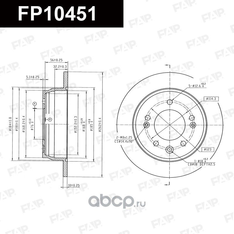 Диск тормозной задний (FAP). Артикул FP10451
