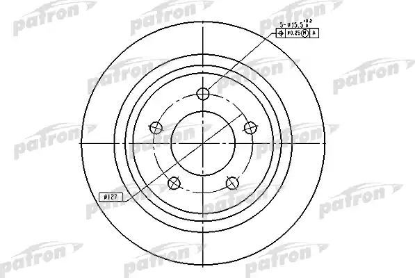 Тормозной диск Patron задний для Chrysler Pacifica CS 2003-2006. Артикул PBD7002