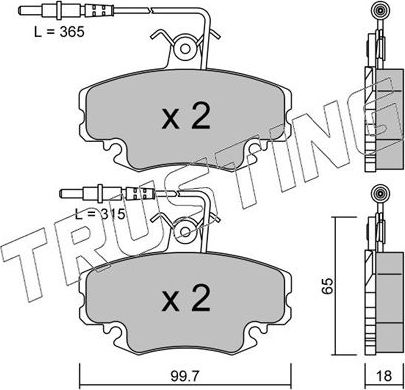 Тормозные колодки Trusting передние для Citroen ZX 1991-1997. Артикул 034.1