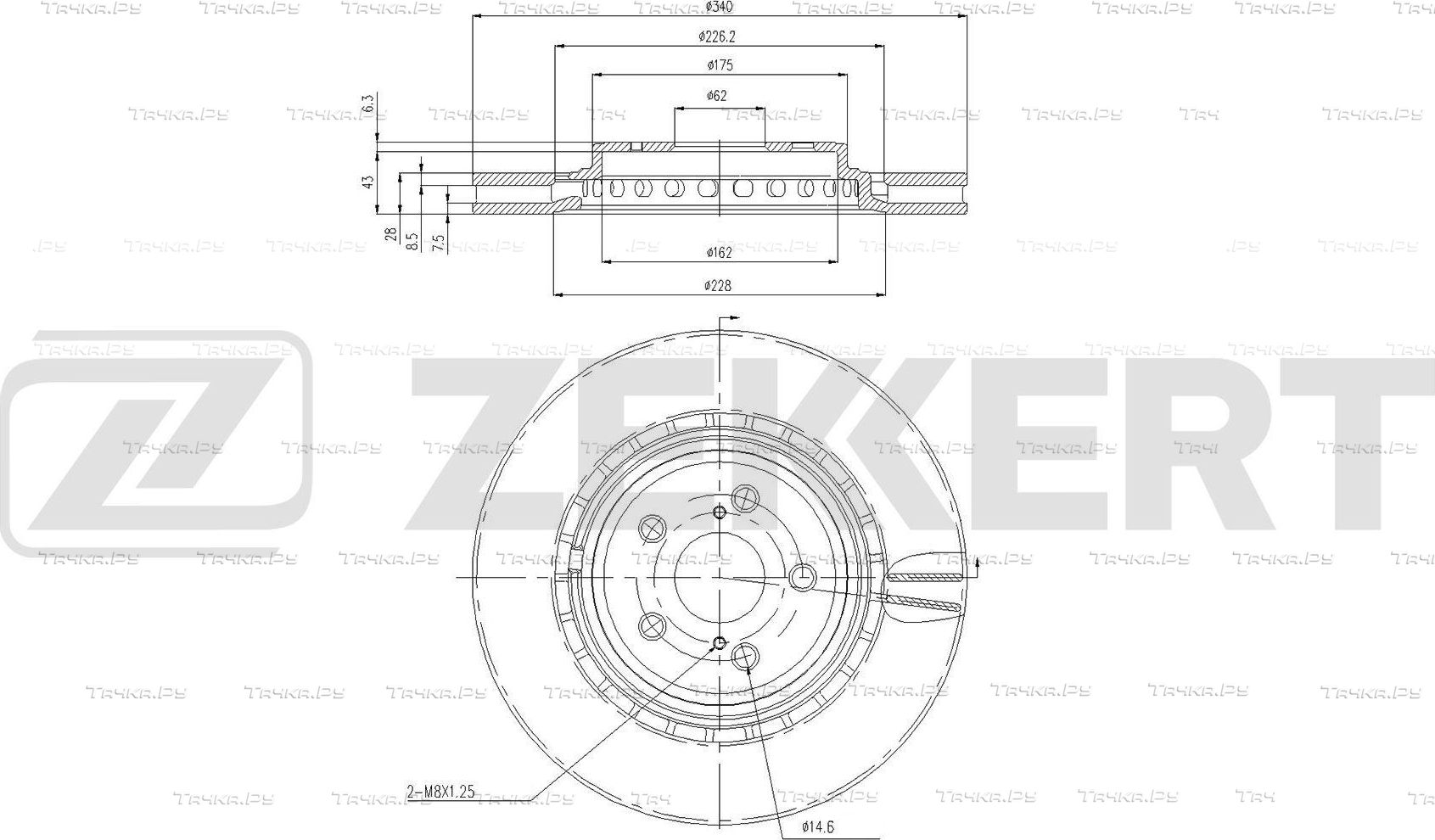 Тормозной диск Zekkert. Артикул BS-6860