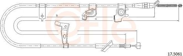 Трос ручника (тросик ручного тормоза) Cofle задний левый для Suzuki SX4 I (Classic) 2006-2014. Артикул 17.5061