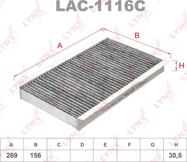 Салонный фильтр LYNXauto для Land Rover Range Rover Sport I 2005-2013. Артикул LAC-1116C