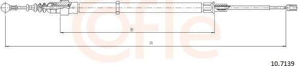 Трос ручника (тросик ручного тормоза) Cofle. Артикул 10.7139