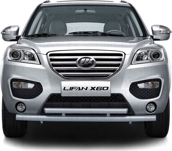 Защита PT Group переднего бампера двойная d63/51мм ИСКРА (ППК) для Lifan X60 2012-2026. Артикул LFS-12-330202.11
