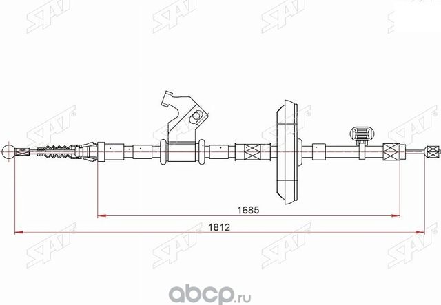 Трос ручного тормоза OPEL ASTRA J LH 10-15CHEVROL (SAT). Артикул ST520050