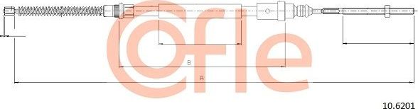 Трос ручника (тросик ручного тормоза) Cofle задний левый для Peugeot 406 I 1995-2004. Артикул 92.10.6201