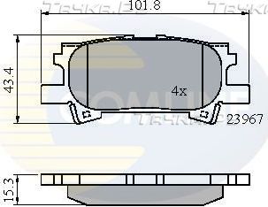 Тормозные колодки Comline Comline задние для Toyota Harrier II (XU30) 2003-2013. Артикул CBP01279