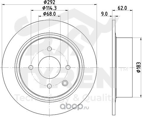 Тормозной диск (Tyren). Артикул TYR1011821