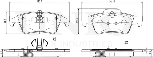 Колодки тормозные дисковые, комплект (Unio). Артикул BRP-20070